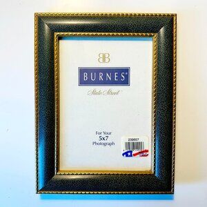 Burnes Green Crackle Picture Frame w/Gold Trim for 5x7 Photo - New in Box!